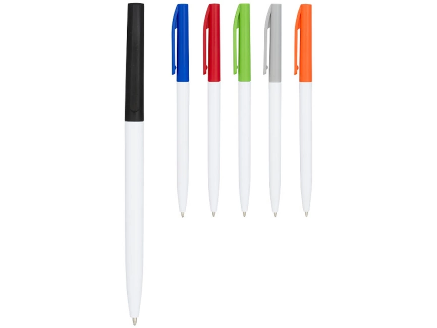 Ручка шариковая пластиковая Mondriane, белый/серый фото 3