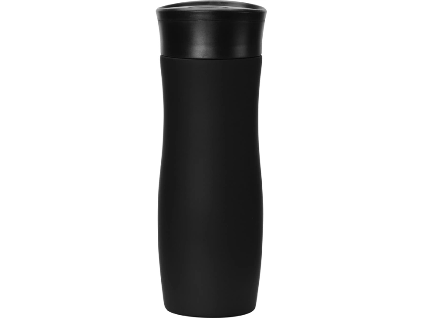 Вакуумная термокружка с кнопкой Streamline, Waterline, soft-touch, черный фото 4