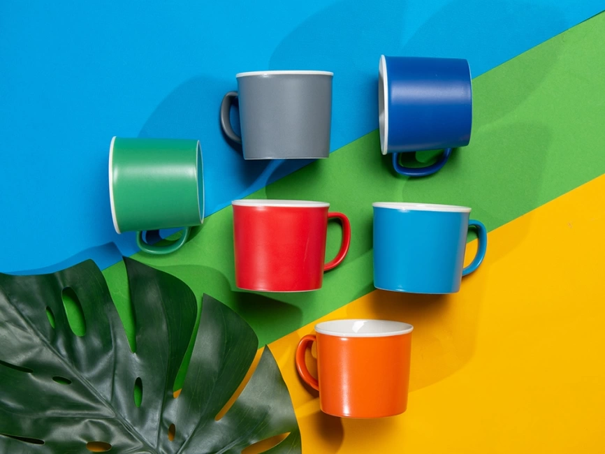 Матовая кружка Nancy 360 мл цветная снаружи, белая внутри, синий фото 5