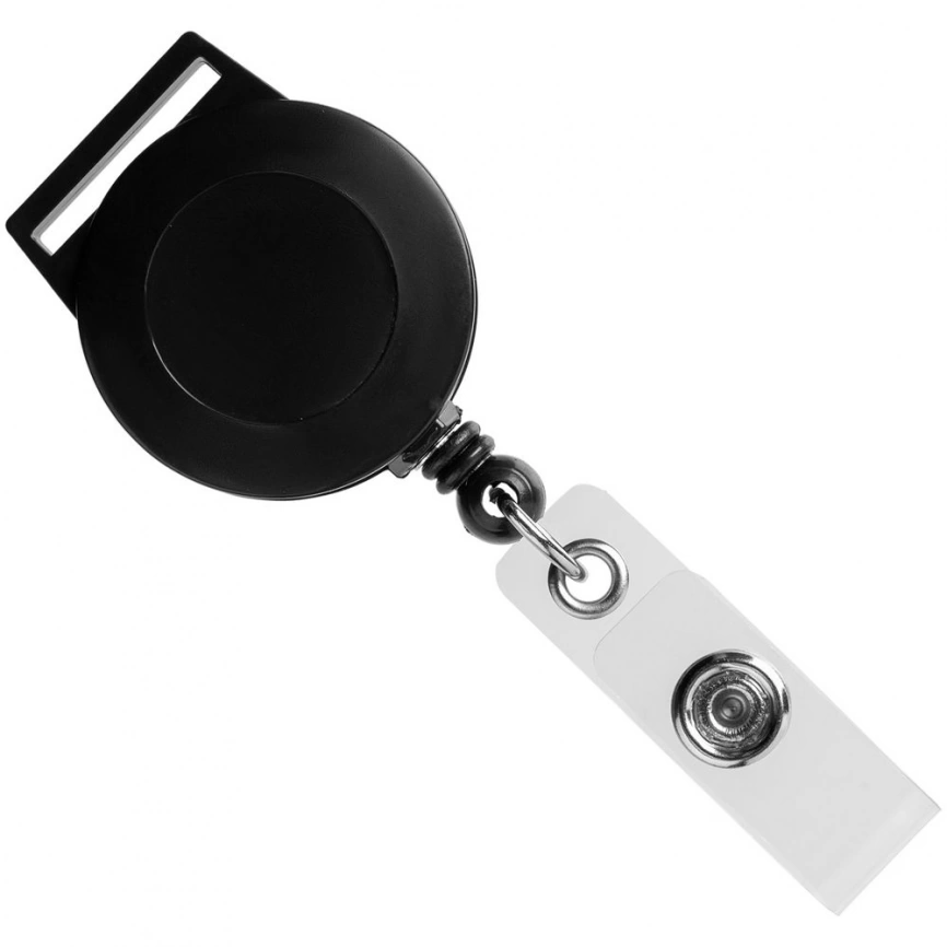 Ретрактор Attach с ушком для ленты, черный фото 1
