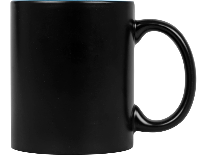 Кружка с покрытием для гравировки Subcolor BLK, черный/голубой фото 3