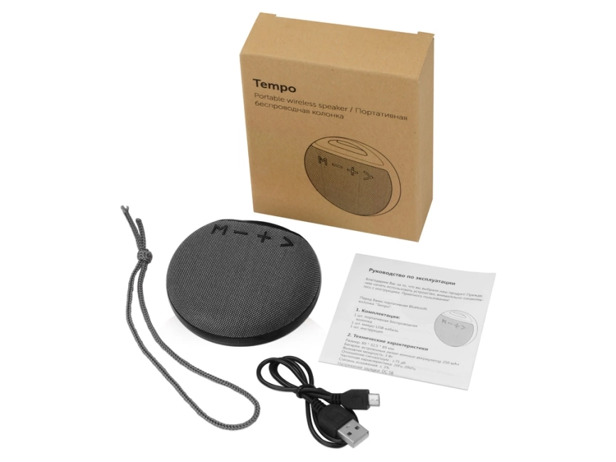 Портативная колонка Tempo, черный фото 3