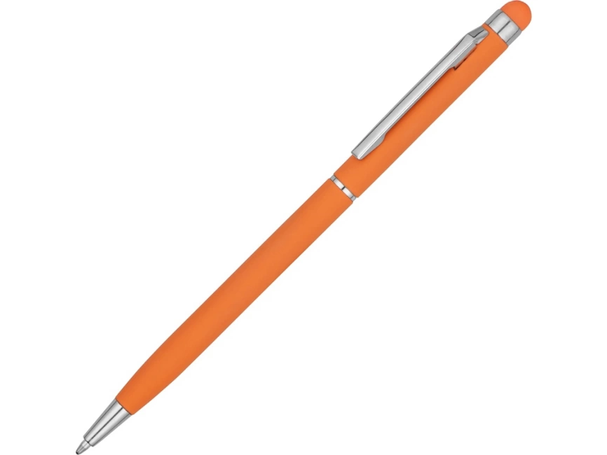 Ручка-стилус шариковая Jucy Soft с покрытием soft touch, оранжевый (Р) фото 1