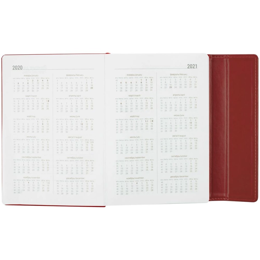 Ежедневник Flap, ver.2, недатированный, красный фото 5