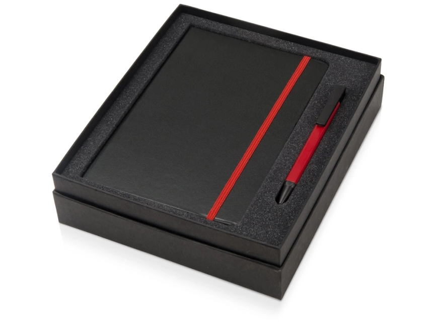 Подарочный набор Jacque с ручкой-подставкой и блокнотом А5, красный фото 2