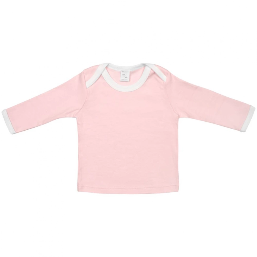 Футболка детская с длинным рукавом Baby Prime, розовая с молочно-белым, 80 см фото 1