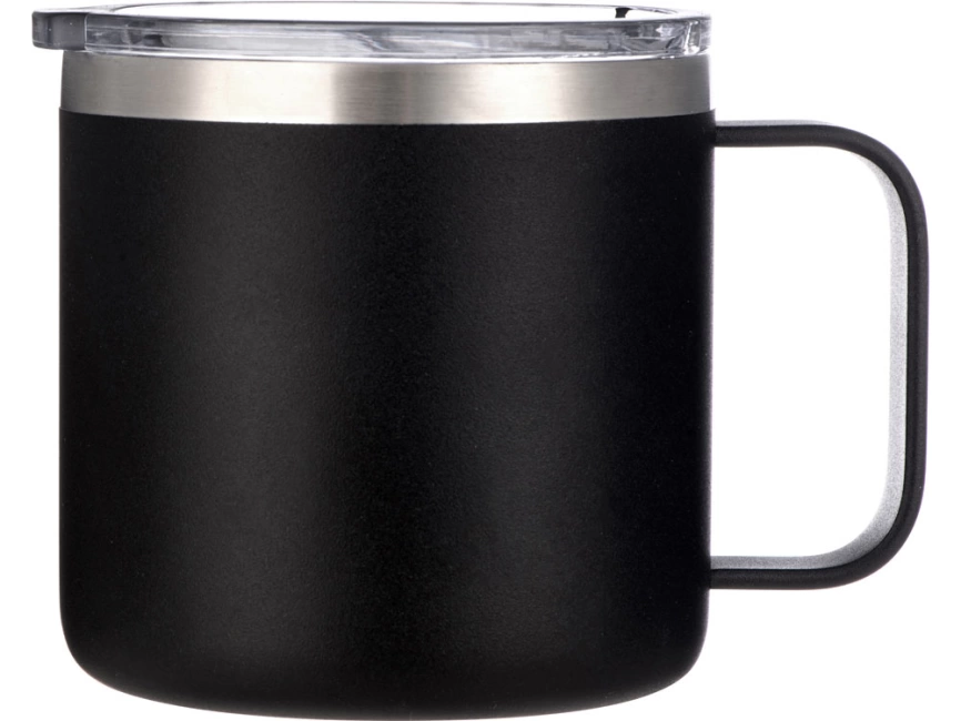 Кружка стальная Alaska с крышкой слайдером, powder coating, черный фото 3