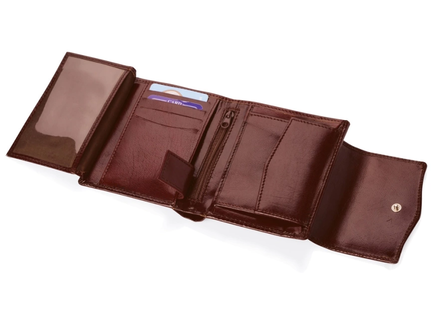 Портмоне с отделениями для кредитных карт и монет, коричневый фото 3