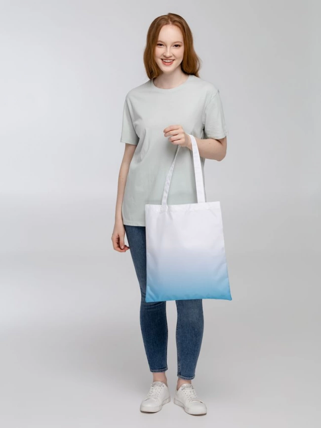Сумка для покупок Shop Drop, бело-голубой градиент фото 6