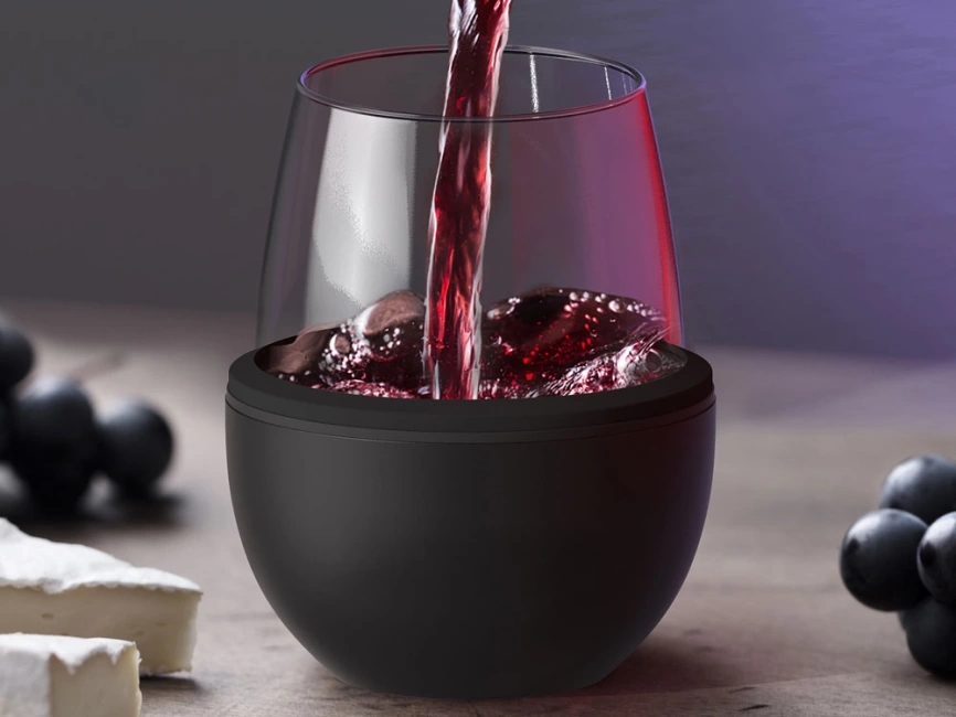 Тумблер для вина WINE KUZIE, черный фото 9