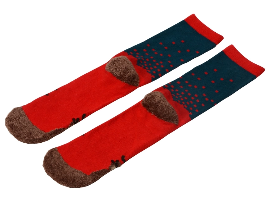 Набор носков с рождественской символикой в мешке мужские, 2 пары, красный фото 5