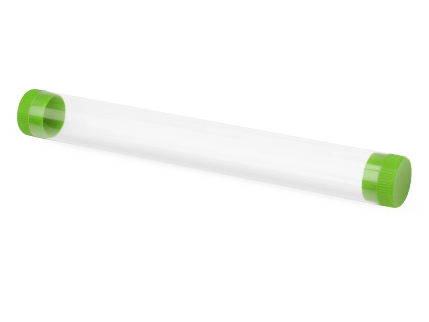 Футляр-туба пластиковый для ручки Tube 2.0, прозрачный/зеленое яблоко фото 1