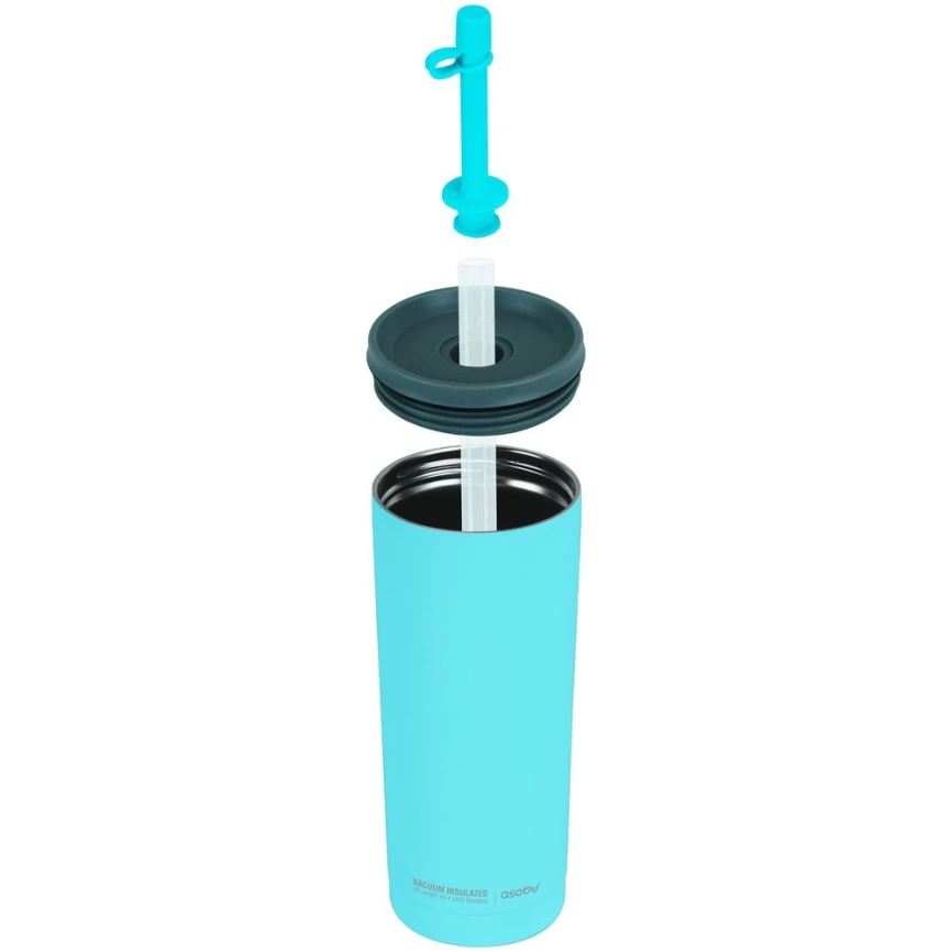 Термостакан Superb Sippy с трубочкой, бирюзовый фото 1