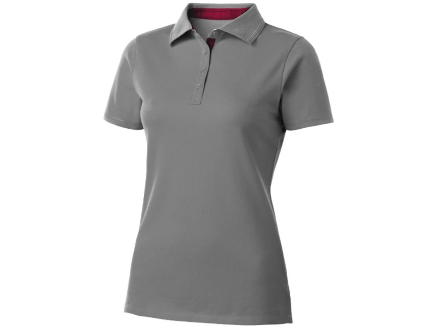 Поло женское с короткими рукавами Hacker, серый/красный фото 1