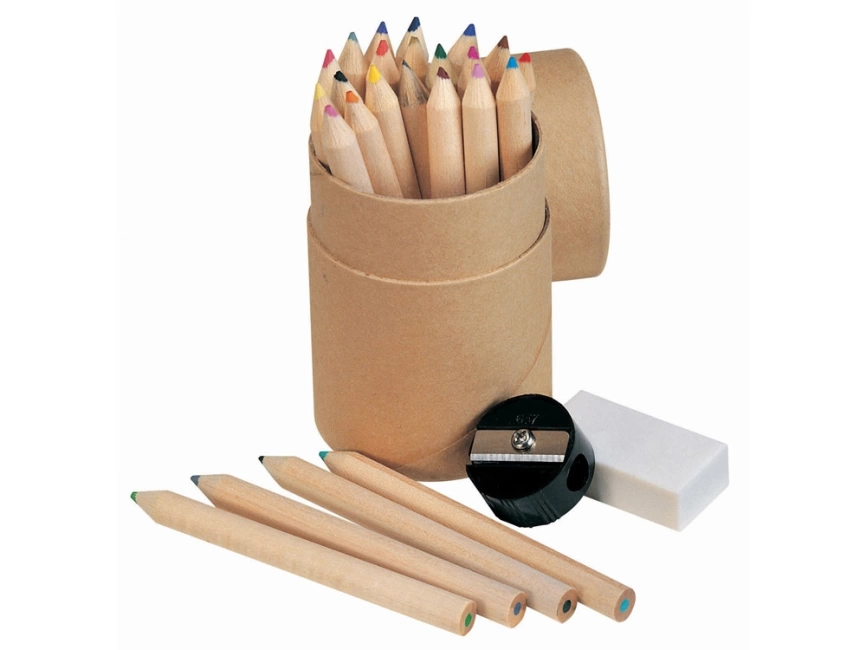 Набор из 24 карандашей с точилкой и ластиком фото 1