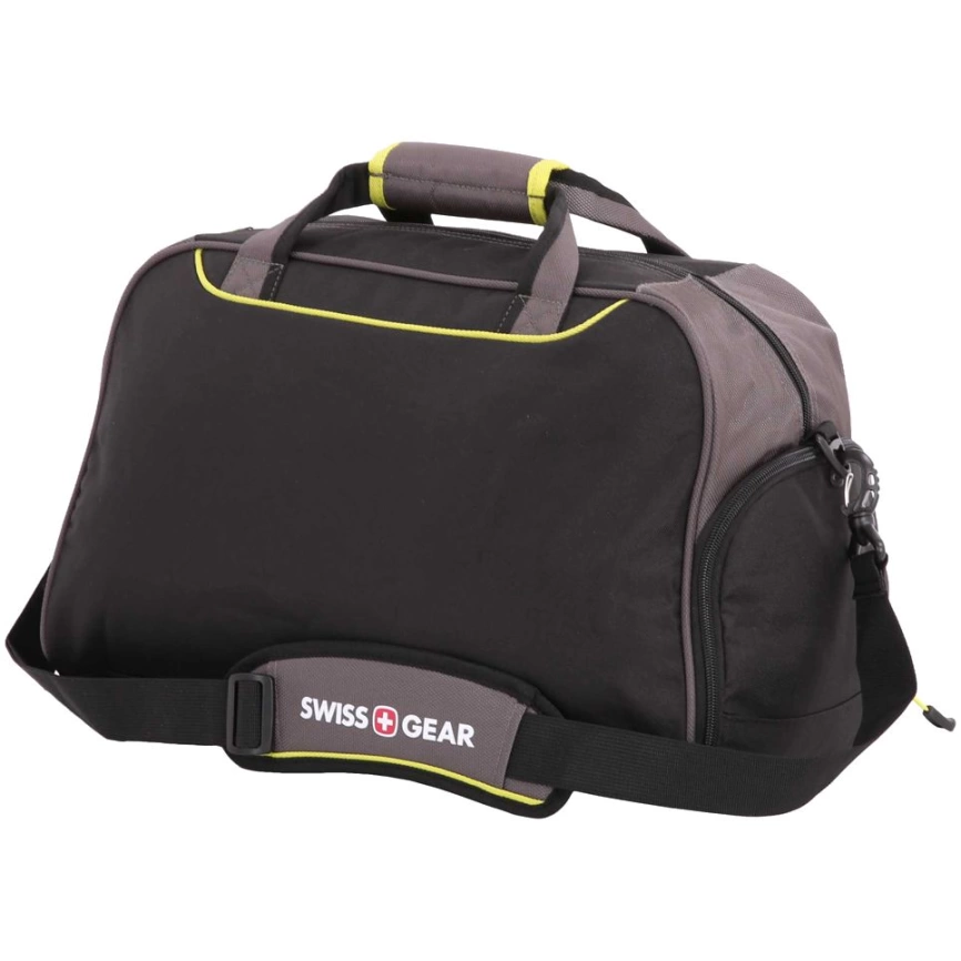 Сумка спортивная Swissgear, серая с зеленым фото 3
