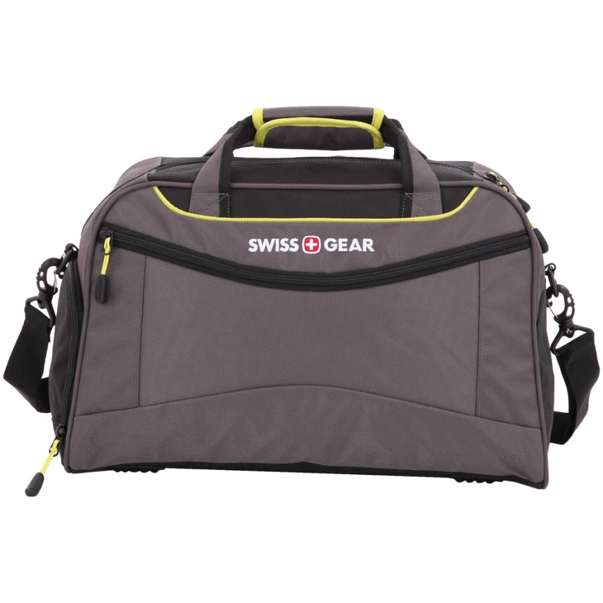 Сумка спортивная Swissgear, серая с зеленым фото 2