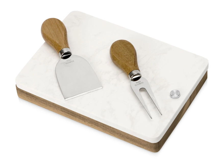Набор ножей для сыра Fontina, акация и искусственный мрамор фото 1