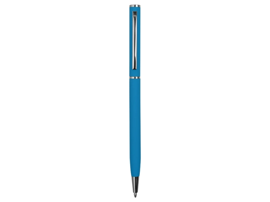Ручка металлическая шариковая Атриум с покрытием софт-тач, голубой фото 2