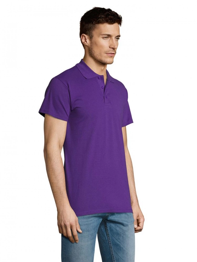 Рубашка поло мужская Summer 170 темно-фиолетовая, размер L фото 13