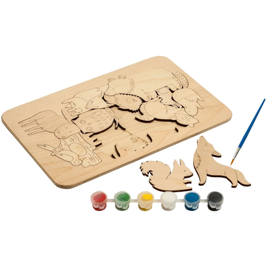 Пазл-раскраска Wood Games, лесные жители фото 5
