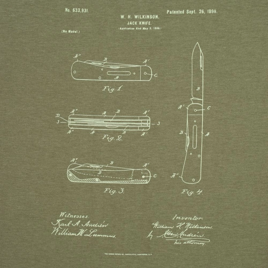 Футболка приталенная Old Patents. Knife, меланж хаки, размер M фото 2