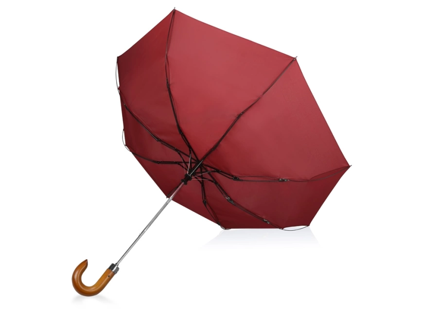 Зонт складной Cary, полуавтоматический, 3 сложения, с чехлом, бордовый фото 3