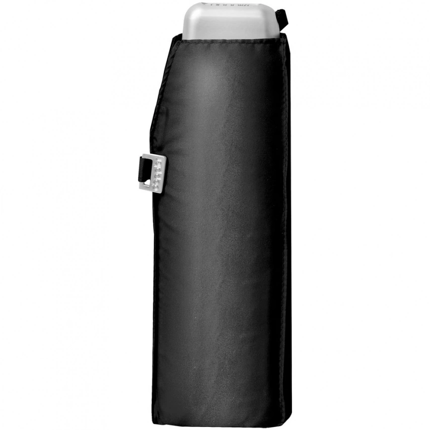 Зонт складной Carbonsteel Slim, черный фото 2