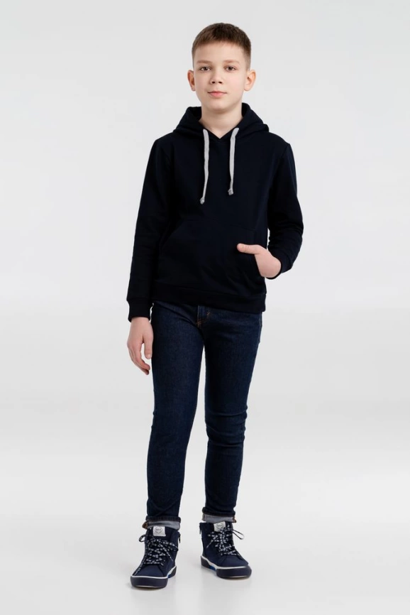 Толстовка с капюшоном детская Kirenga Kids, темно-синяя, 8 лет фото 3