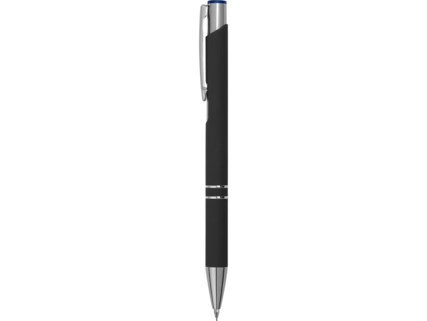 Ручка металлическая шариковая Legend Mirror Gum софт-тач с цветным слоем, черный / синий фото 5