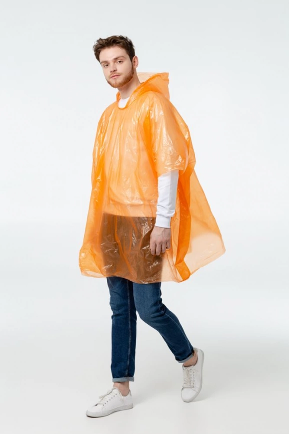 Дождевик-пончо RainProof, оранжевый фото 4