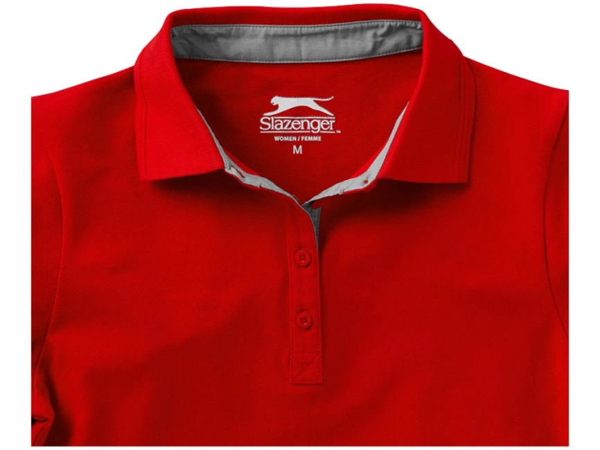 Поло женское с короткими рукавами Hacker, красный/серый фото 3
