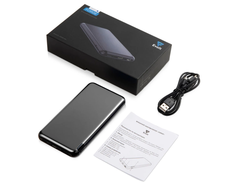 Внешний аккумулятор Forge, Evolt, металл, 10000mah, серебристый фото 7