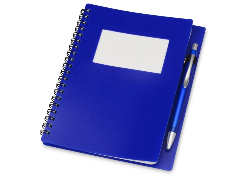 Блокнот Контакт с ручкой, синий фото 1