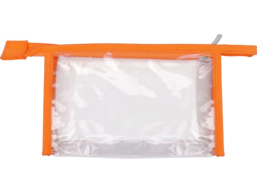 Прозрачная пластиковая косметичка Lucy, оранжевый/прозрачный фото 2