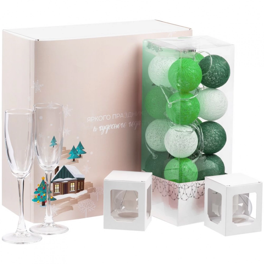 Набор Merry Moments для шампанского, зеленый фото 1