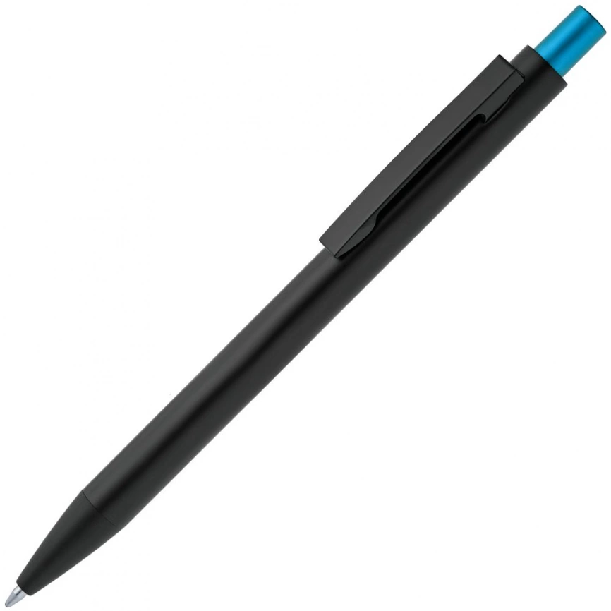 Ручка шариковая Chromatic, черная с голубым фото 1