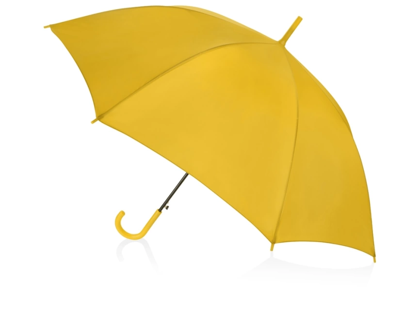 Зонт-трость полуавтоматический с пластиковой ручкой, желтый фото 2