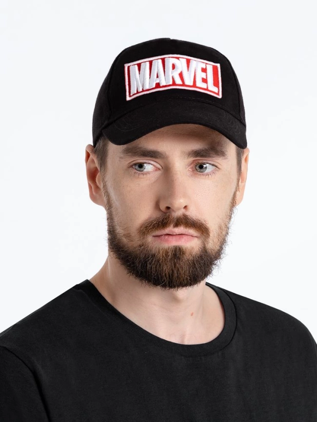 Бейсболка с вышивкой Marvel, черная фото 2