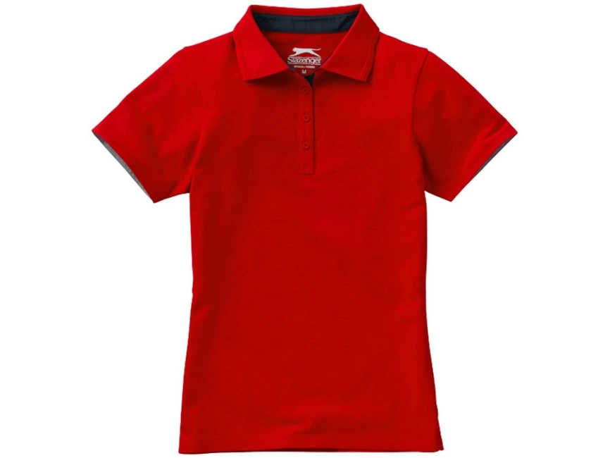 Поло женское с короткими рукавами Hacker, красный/темно-синий фото 2