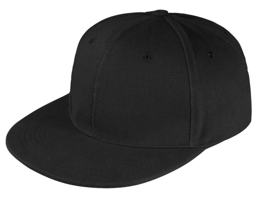 Бейсболка Unit Snapback с прямым козырьком, черная фото 1