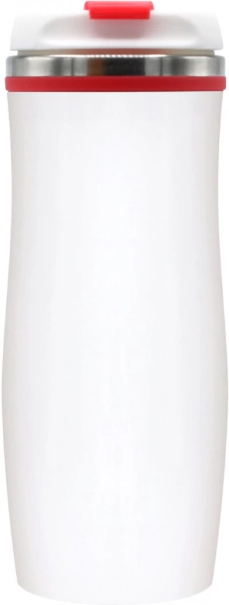Термокружка Latte 420 мл, белая с красным фото 3