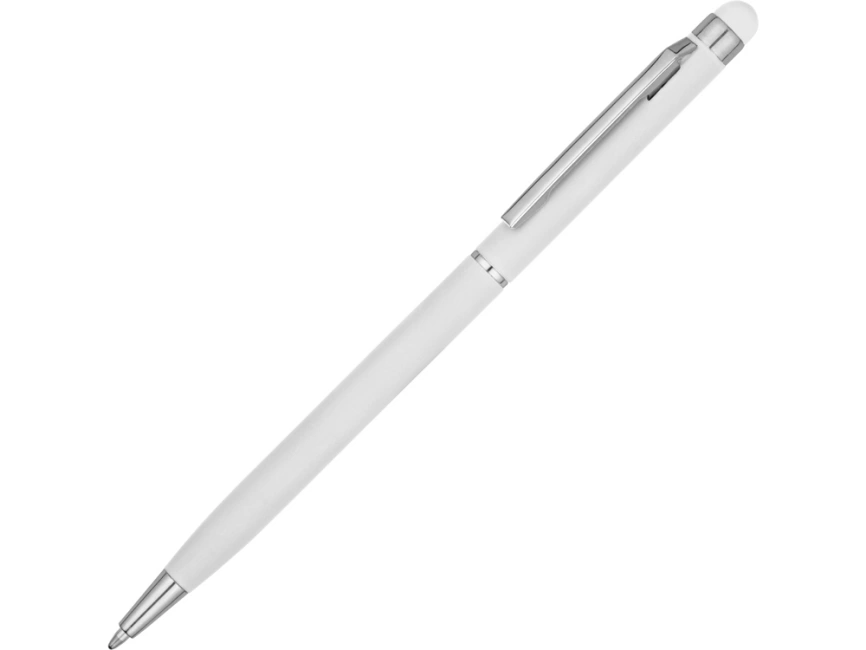 Ручка-стилус шариковая Jucy Soft с покрытием soft touch, белый (Р) фото 1