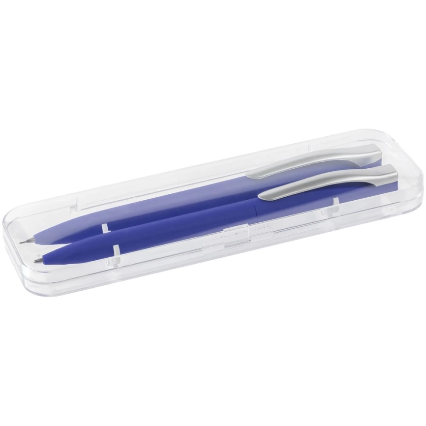 Набор Pin Soft Touch: ручка и карандаш, синий фото 3
