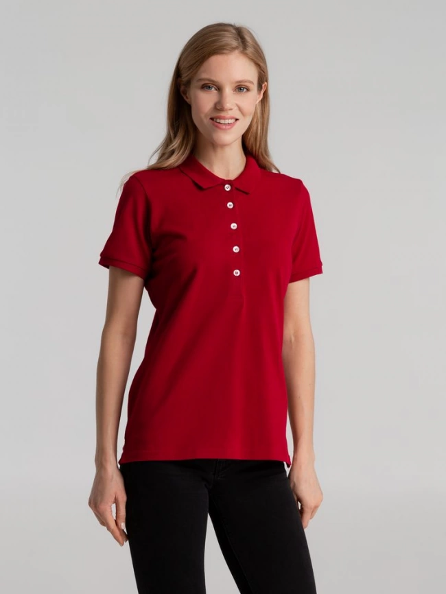 Рубашка поло женская Sunset красная, размер L фото 8