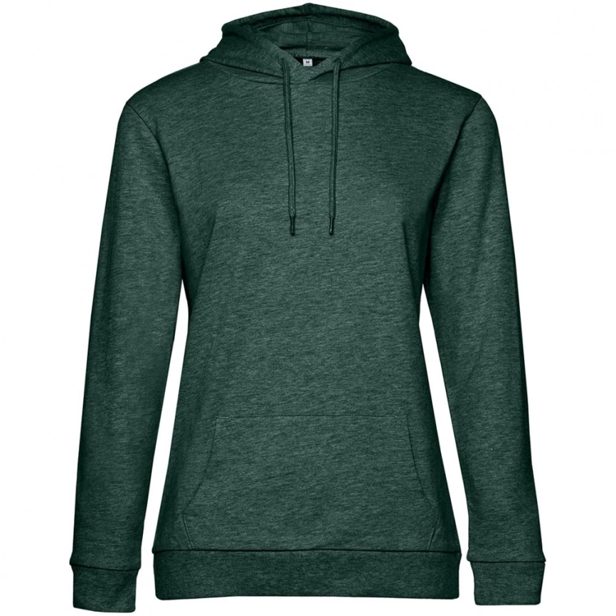 Толстовка с капюшоном женская Hoodie, темно-зеленый меланж, размер XL фото 1