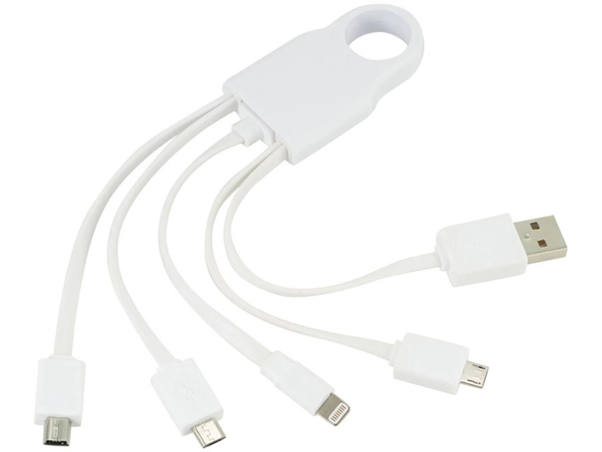 Кабель для зарядки Squad 4-в-1, белый фото 1