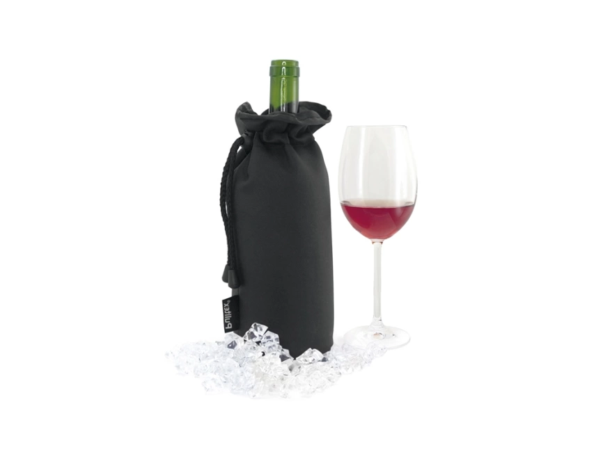 Охладитель для бутылки вина Keep cooled из ПВХ в виде мешочка, черный фото 2