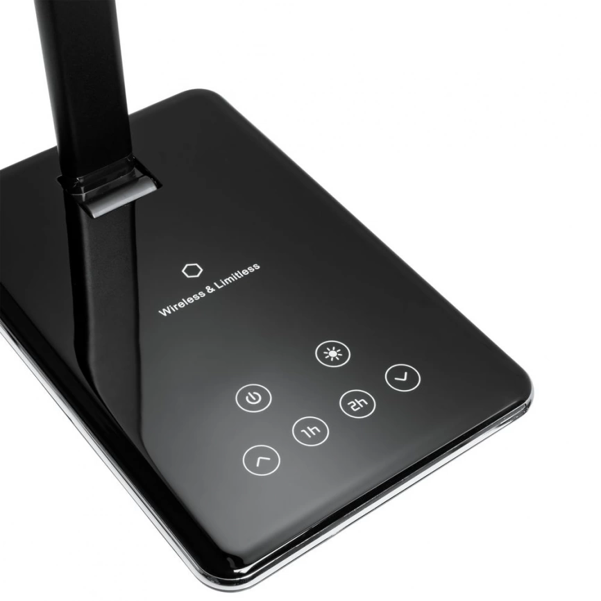 Настольная лампа с беспроводной зарядкой Power Spot, черная фото 5