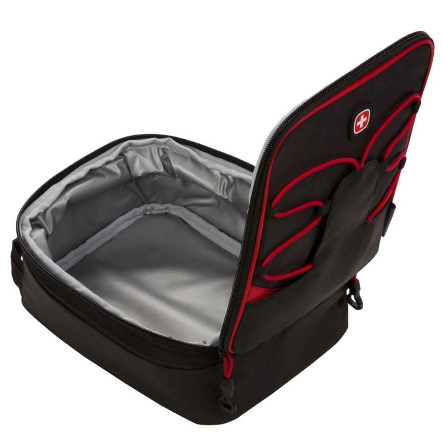 Термосумка Swissgear с увеличением объема, черная с красным фото 9